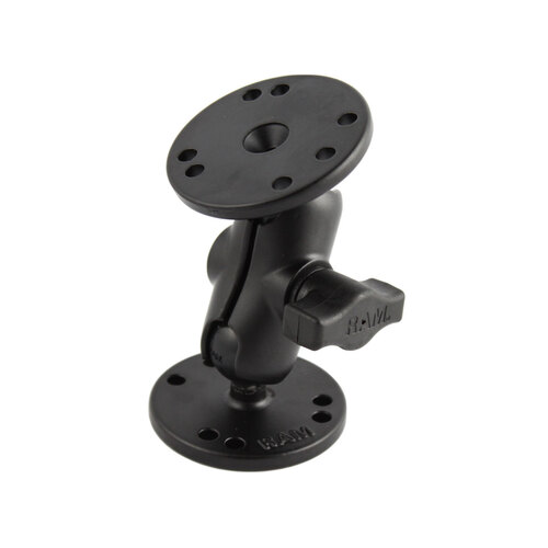 RAM Universal Double Ball Mount with Two Round Plates - B Size Short
